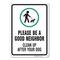 Show in main carousel: Sigo Signs "Clean Up After Your Dog" Aluminum Sign slide 1 of 3