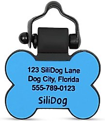 SiliDog The Silent Dog Tag Silicone Bone Personalized Dog ID Tag, Blue slide 2 of 3