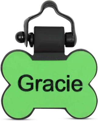 Show full view: SiliDog The Silent Dog Tag Silicone Bone Personalized Dog ID Tag, Green slide 1 of 4