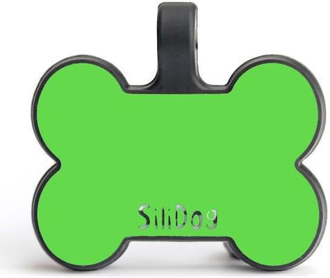 Show full view: SiliDog The Silent Dog Tag Silicone Bone Personalized Dog ID Tag, Green slide 3 of 4