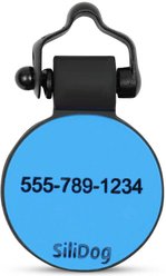 SiliDog The Silent Dog Tag Silicone Circle Personalized Dog & Cat ID Tag, Blue slide 2 of 3