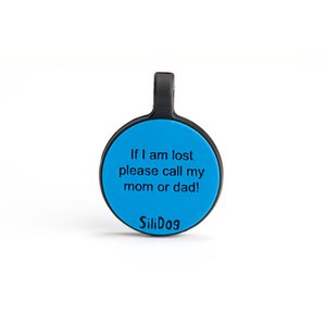 SiliDog The Silent Dog Tag Silicone Circle Personalized Dog & Cat ID Tag, Blue