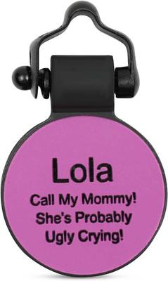 Show full view: SiliDog The Silent Dog Tag Silicone Circle Personalized Dog & Cat ID Tag, Purple slide 1 of 4