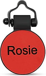 SiliDog The Silent Dog Tag Silicone Circle Personalized Dog & Cat ID Tag, Red