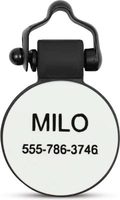 Show full view: SiliDog The Silent Dog Tag Silicone Circle Personalized Dog & Cat ID Tag, White slide 1 of 5