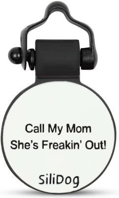 Show full view: SiliDog The Silent Dog Tag Silicone Circle Personalized Dog & Cat ID Tag, White slide 3 of 5