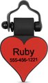 SiliDog The Silent Dog Tag Silicone Heart Personalized Dog & Cat ID Tag, Red