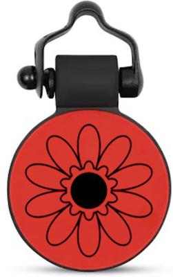 Show full view: SiliDog The Silent Pet Tag Flower Dog & Cat ID Tag, Red slide 1 of 3