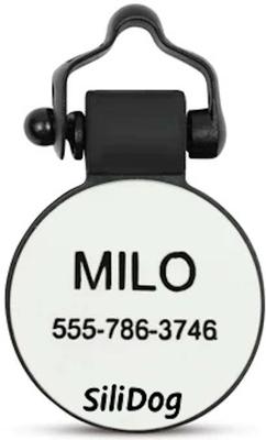 Show full view: SiliDog The Silent Pet Tag Medical Alert Dog & Cat ID Tag, White slide 2 of 3