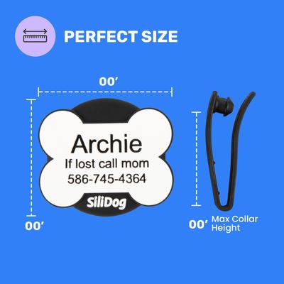 Show full view: SiliDog The Silent Pet Tag Silicone AirTag Holder & Personalized Dog & Cat ID Tag, Blue slide 4 of 11