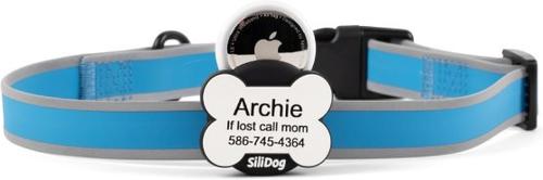 Show full view: SiliDog The Silent Pet Tag Silicone AirTag Holder & Personalized Dog & Cat ID Tag, Pink slide 2 of 10