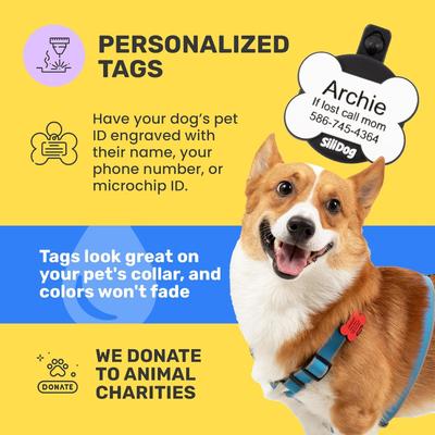 Show full view: SiliDog The Silent Pet Tag Silicone AirTag Holder & Personalized Dog & Cat ID Tag, White slide 8 of 10