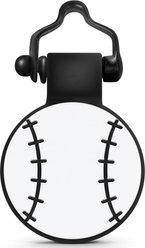 SiliDog The Silent Pet Tag Silicone Baseball Personalized Dog & Cat ID Tag, White slide 1 of 6