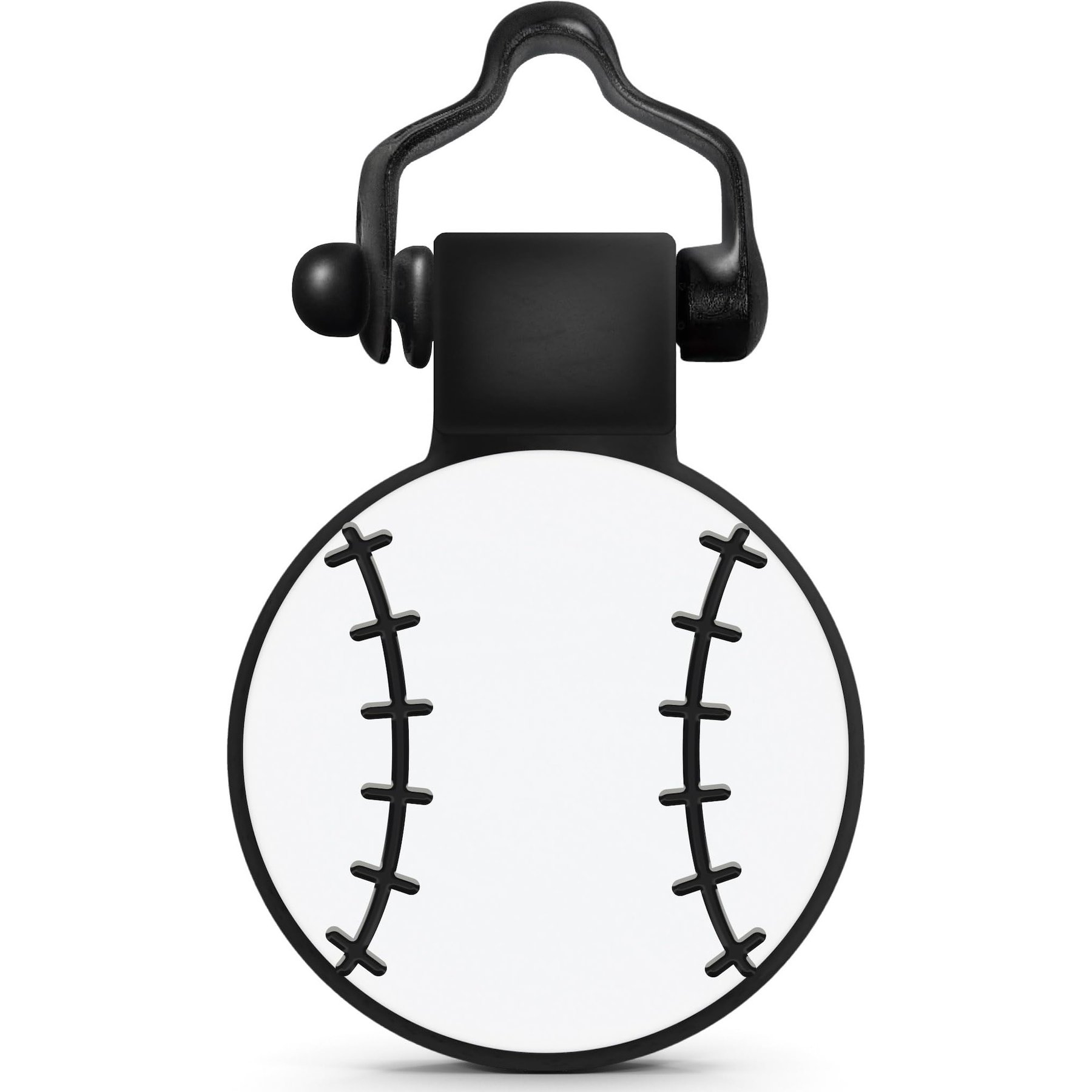 SiliDog The Silent Pet Tag Silicone Baseball Personalized Dog & Cat ID Tag, White