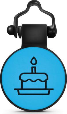 Show full view: SiliDog The Silent Pet Tag Silicone Birthday Cake Personalized Dog & Cat ID Tag, Blue slide 1 of 6