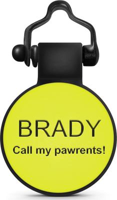 Show full view: SiliDog The Silent Pet Tag Silicone Birthday Cake Personalized Dog & Cat ID Tag, Yellow slide 2 of 7