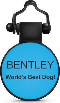 Show full view: SiliDog The Silent Pet Tag Silicone Bow Tie Personalized Dog & Cat ID Tag, Blue slide 2 of 5