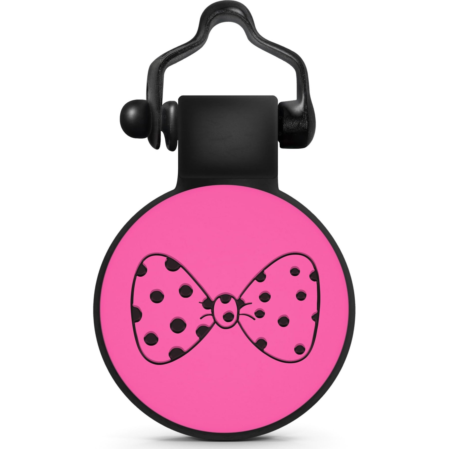 SiliDog The Silent Pet Tag Silicone Bow Tie Personalized Dog & Cat ID Tag, Pink