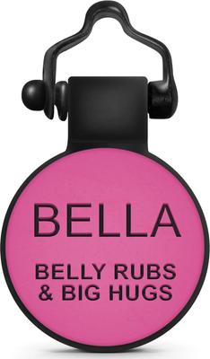 Show full view: SiliDog The Silent Pet Tag Silicone Bow Tie Personalized Dog & Cat ID Tag, Pink slide 2 of 5