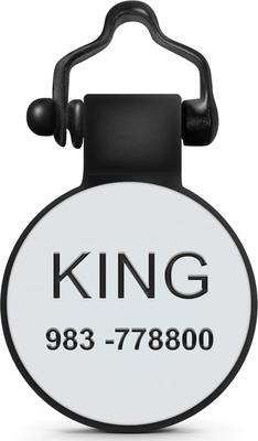 Show full view: SiliDog The Silent Pet Tag Silicone Bow Tie Personalized Dog & Cat ID Tag, White slide 2 of 4