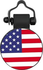 SiliDog The Silent Pet Tag Silicone Circle USA Flag Personalized Dog & Cat ID Tag
