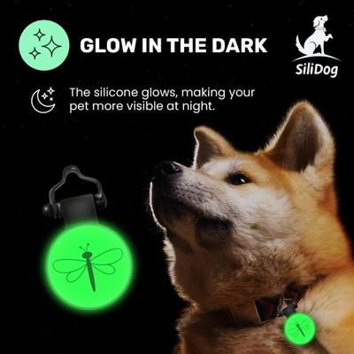 Show full view: SiliDog The Silent Pet Tag Silicone Dragonfly Personalized Dog & Cat ID Tag slide 7 of 7