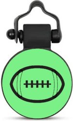 SiliDog The Silent Pet Tag Silicone Football Personalized Dog & Cat ID Tag, Green