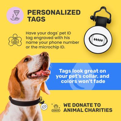 Show full view: SiliDog The Silent Pet Tag Silicone Football Personalized Dog & Cat ID Tag, Green slide 3 of 6