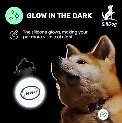 SiliDog The Silent Pet Tag Silicone Football Personalized Dog & Cat ID Tag, Pink slide 2 of 6