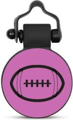 SiliDog The Silent Pet Tag Silicone Football Personalized Dog & Cat ID Tag, Purple