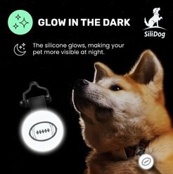 SiliDog The Silent Pet Tag Silicone Football Personalized Dog & Cat ID Tag, Yellow slide 2 of 6