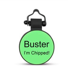 SiliDog The Silent Pet Tag Silicone MiniTag Personalized Dog & Cat ID Tag, Green