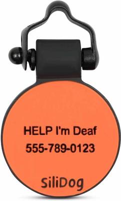Show full view: SiliDog The Silent Pet Tag Silicone MiniTag Personalized Dog & Cat ID Tag, Orange slide 2 of 3