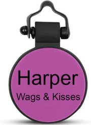 SiliDog The Silent Pet Tag Silicone MiniTag Personalized Dog & Cat ID Tag, Purple