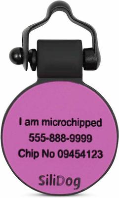 Show full view: SiliDog The Silent Pet Tag Silicone MiniTag Personalized Dog & Cat ID Tag, Purple slide 3 of 4