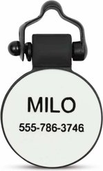SiliDog The Silent Pet Tag Silicone MiniTag Personalized Dog & Cat ID Tag, White slide 2 of 2