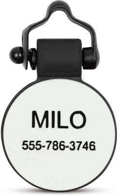 Show full view: SiliDog The Silent Pet Tag Silicone Mustache Personalized Dog & Cat ID Tag, White slide 2 of 7