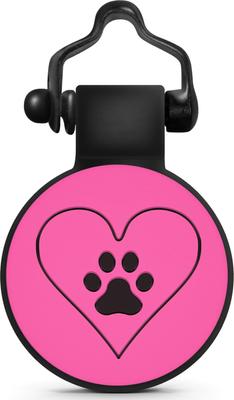 Show full view: SiliDog The Silent Pet Tag Silicone PawPrint Personalized Dog & Cat ID Tag, Pink slide 1 of 5