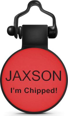 Show full view: SiliDog The Silent Pet Tag Silicone PawPrint Personalized Dog & Cat ID Tag, Red slide 3 of 5