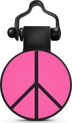 SiliDog The Silent Pet Tag Silicone Peace Sign Personalized Dog & Cat ID Tag, Pink