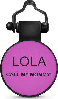 Show full view: SiliDog The Silent Pet Tag Silicone Peace Sign Personalized Dog & Cat ID Tag, Purple slide 2 of 3