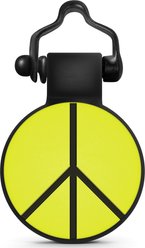 SiliDog The Silent Pet Tag Silicone Peace Sign Personalized Dog & Cat ID Tag, Yellow