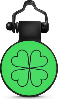 Show full view: SiliDog The Silent Pet Tag Silicone Shamrock Personalized Dog & Cat ID Tag, Green slide 1 of 6