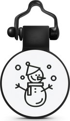 SiliDog Christmas The Silent Pet Tag Silicone Snowman Personalized Dog & Cat ID Tag, White