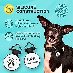 SiliDog Christmas The Silent Pet Tag Silicone Snowman Personalized Dog & Cat ID Tag, White slide 2 of 7