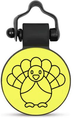 Show full view: SiliDog The Silent Pet Tag Turkey Dog & Cat ID Tag, Yellow slide 1 of 2