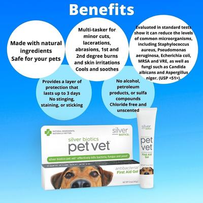 Show full view: Silver Biotics PET VET Antibacterial First Aid Wound Dressing, 1.5-oz tube slide 3 of 4