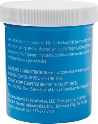 Show full view: Silver Sulfadiazine Cream, 1%, 400-gm jar slide 2 of 5