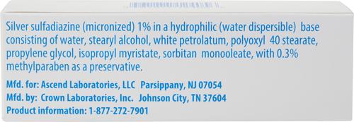 Show full view: Silver Sulfadiazine Cream, 1%, 50-gm tube slide 2 of 6