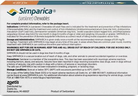 Show full view: Simparica Chewable Tablet for Dogs, 11.1-22 lbs, (Orange Box), 6 Chewable Tablets (6-mos. supply) slide 2 of 10